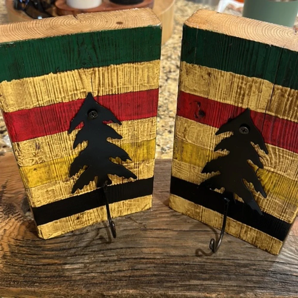 Pendleton Patterned Wall Hooks Rustic Decor set of 2